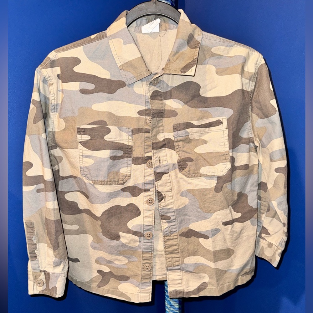 Gap Kids- Kids Camouflage Button-Up Shacket Size Large (10) - Picture 3 of 12